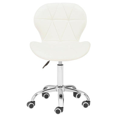 White Velvet Quilted Home Office Chair | Franki