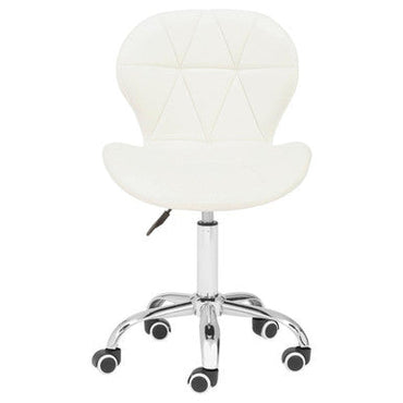 White Velvet Quilted Home Office Chair | Franki