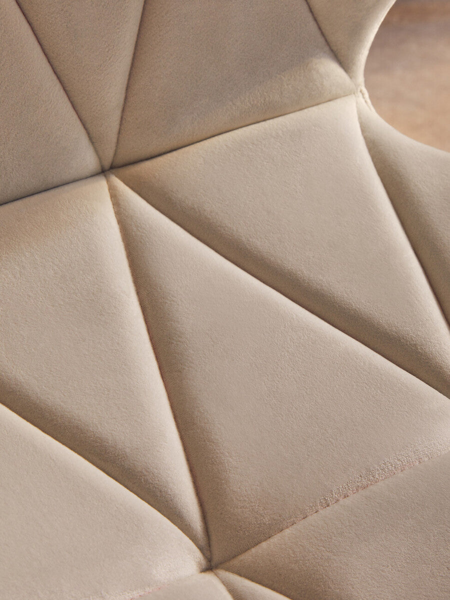 White Velvet Quilted Home Office Chair | Franki