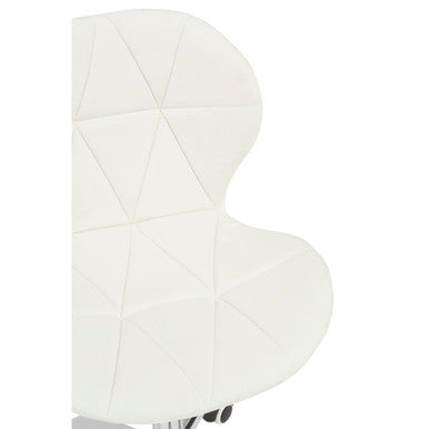 White Velvet Quilted Home Office Chair | Franki