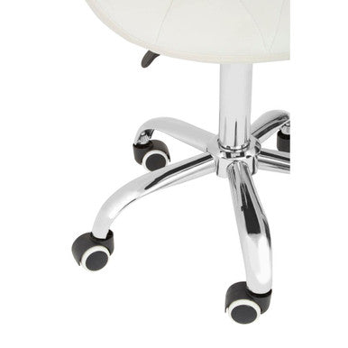 White Velvet Quilted Home Office Chair | Franki