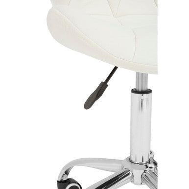 White Velvet Quilted Home Office Chair | Franki