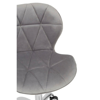 Grey Velvet Quilted Home Office Chair | Franki