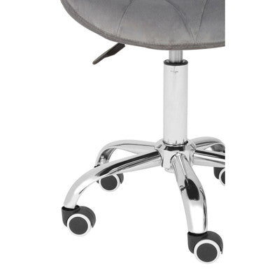 Grey Velvet Quilted Home Office Chair | Franki