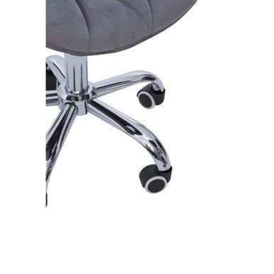 Grey Velvet Quilted Home Office Chair | Franki