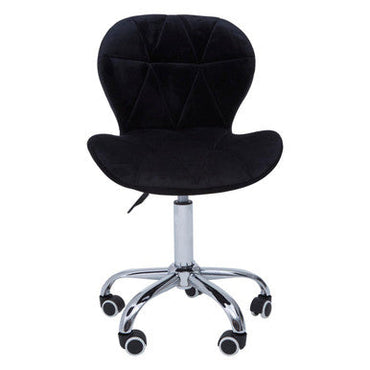 Black Velvet Quilted Home Office Chair | Franki