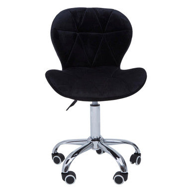 Black Velvet Quilted Home Office Chair | Franki