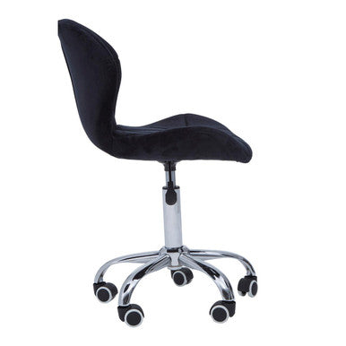 Black Velvet Quilted Home Office Chair | Franki