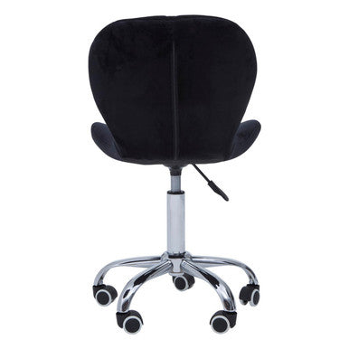 Black Velvet Quilted Home Office Chair | Franki