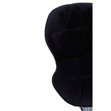 Black Velvet Quilted Home Office Chair | Franki