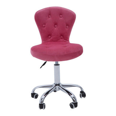 Pink Velvet Buttoned Home Office Chair | Fayth