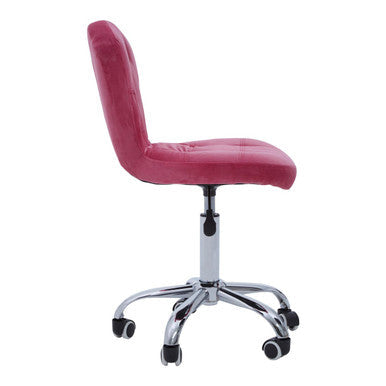 Pink Velvet Buttoned Home Office Chair | Fayth