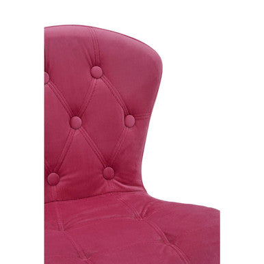 Pink Velvet Buttoned Home Office Chair | Fayth