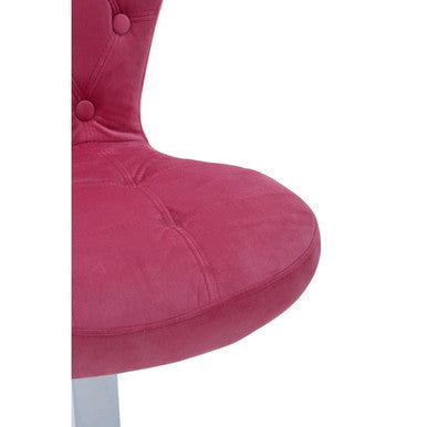 Pink Velvet Buttoned Home Office Chair | Fayth