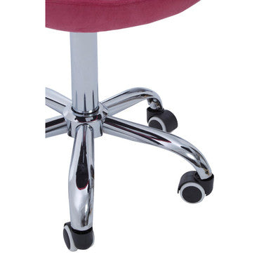 Pink Velvet Buttoned Home Office Chair | Fayth