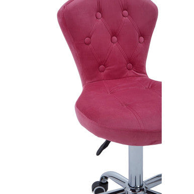 Pink Velvet Buttoned Home Office Chair | Fayth