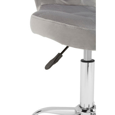 Grey Velvet Buttoned Home Office Chair | Fayth