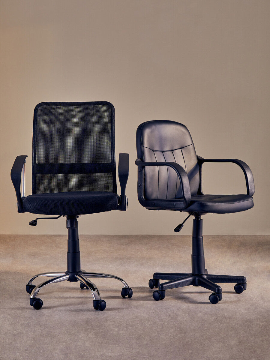 Black Pu Home Office Chair | Flint