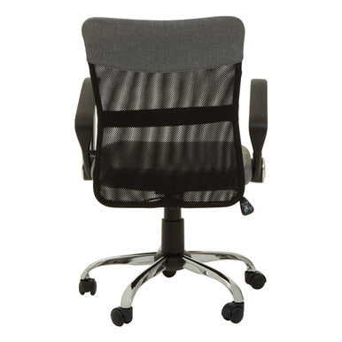 Grey Home Office Chair with Chrome Arms | Fenix