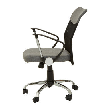 Grey Home Office Chair with Chrome Arms | Fenix