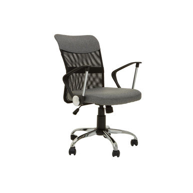 Grey Home Office Chair with Chrome Arms | Fenix