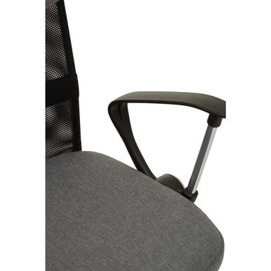 Grey Home Office Chair with Chrome Arms | Fenix