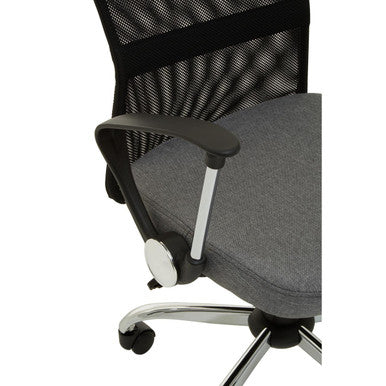 Grey Home Office Chair with Chrome Arms | Fenix