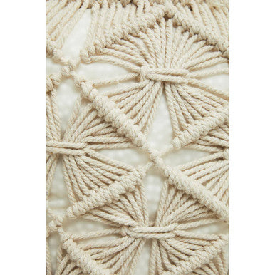 West Village Cream Fabric Knitted Pouffe