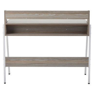 Bradbury Light Oak Veneer Desk with Drawer and Shelf