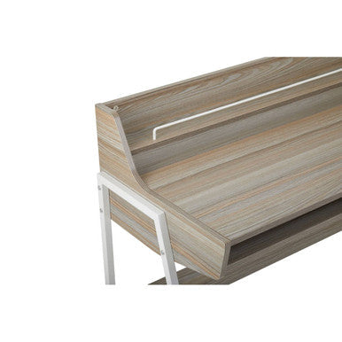 Bradbury Light Oak Veneer Desk with Drawer and Shelf