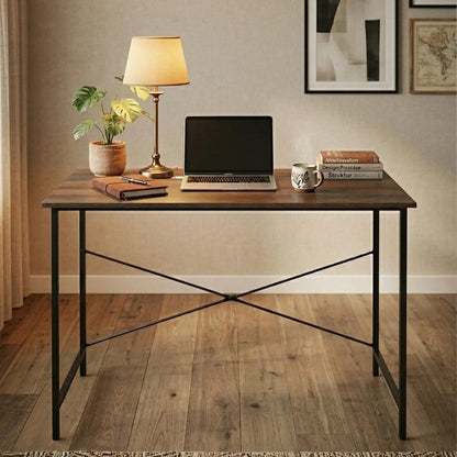 Bradbury Dark Oak Veneer Desk with Metal Frame