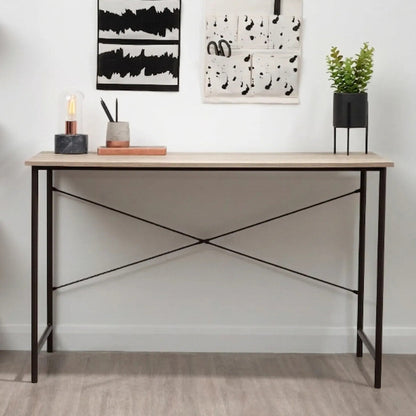 Bradbury Grey Oak Veneer Desk with Metal Frame