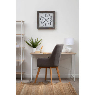 Bradbury Natural Oak Veneer Desk with Metal Frame