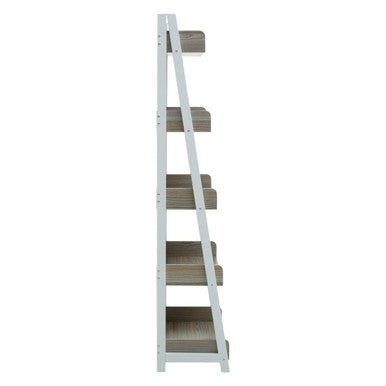 Bradbury Light Oak Veneer 5 Tier Ladder Shelf Unit