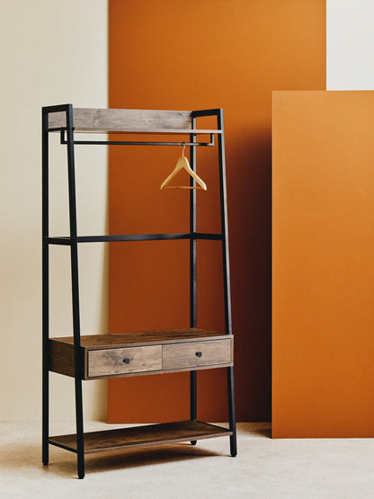 Bradbury Dark Oak Veneer Open Wardrobe
