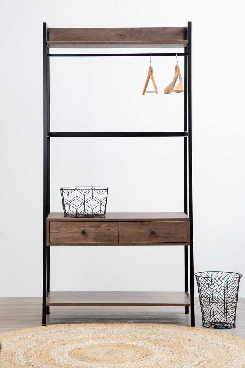 Bradbury Dark Oak Veneer Open Wardrobe