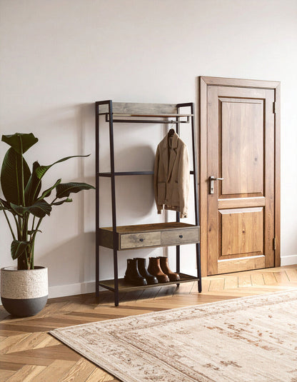 Bradbury Dark Oak Veneer Open Wardrobe