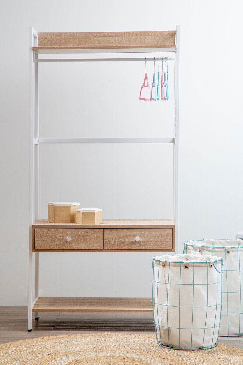 Bradbury Natural Oak Veneer Open Wardrobe
