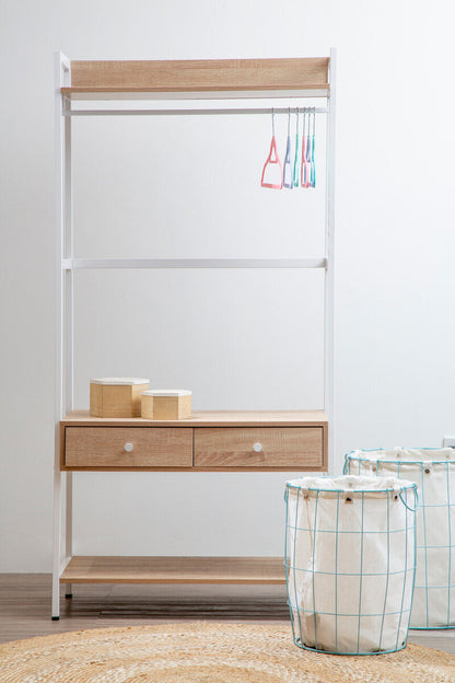 Bradbury Natural Oak Veneer Open Wardrobe