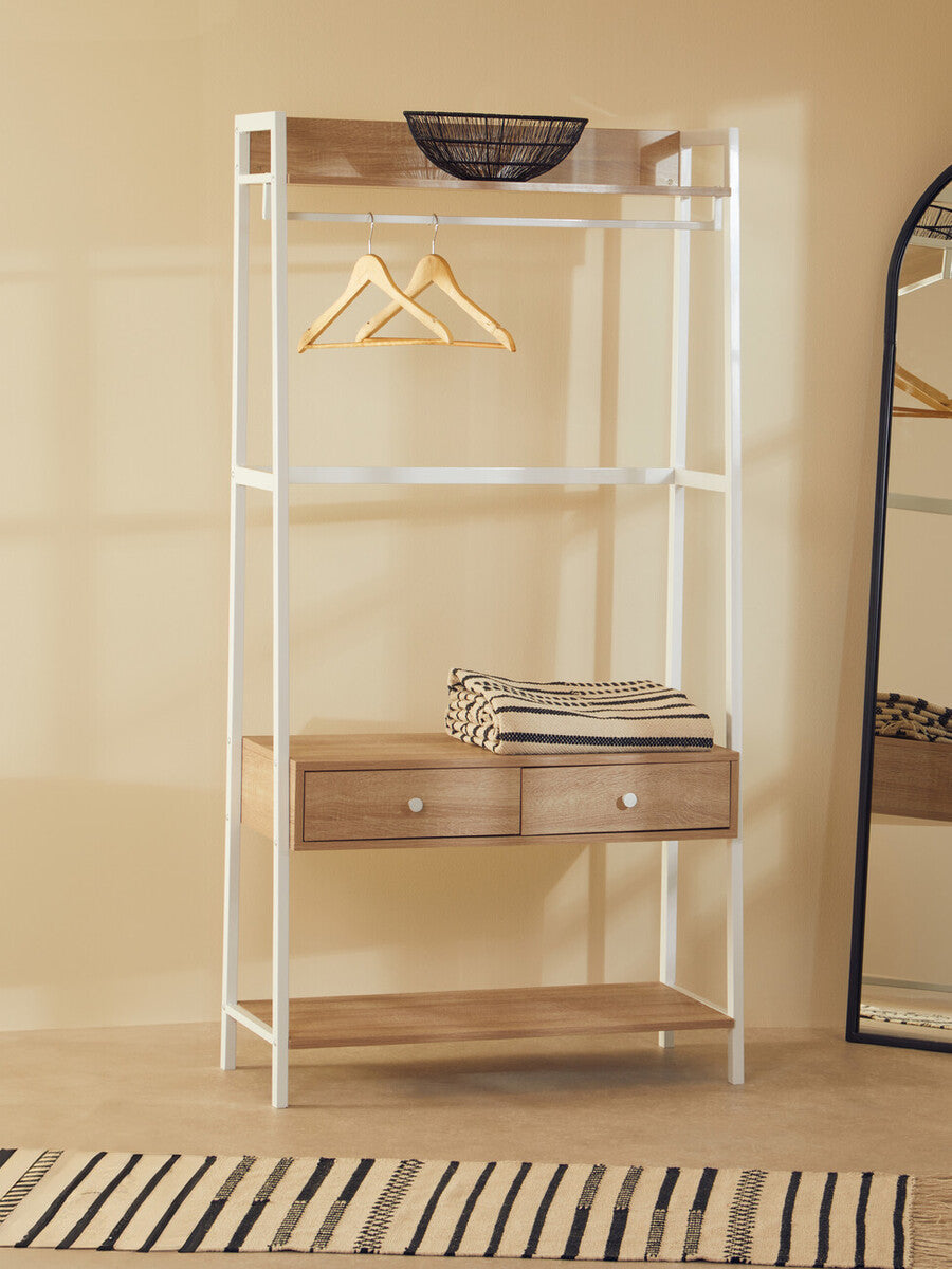 Bradbury Natural Oak Veneer Open Wardrobe
