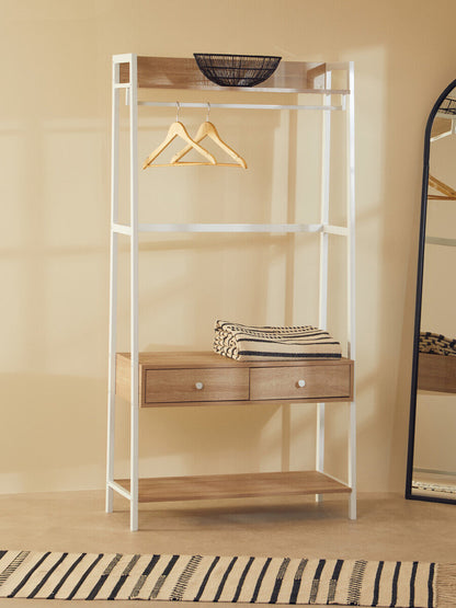 Bradbury Natural Oak Veneer Open Wardrobe