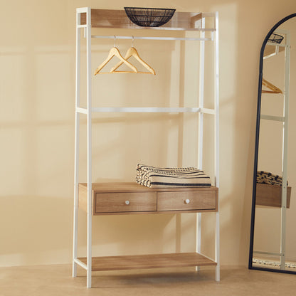 Bradbury Natural Oak Veneer Open Wardrobe