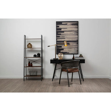 Bradbury Dark Oak Veneer 5 Tier Ladder Shelf Unit