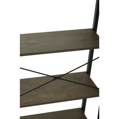 Bradbury Dark Oak Veneer 5 Tier Ladder Shelf Unit