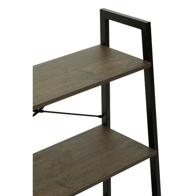 Bradbury Dark Oak Veneer 3 Tier Ladder Shelf Unit