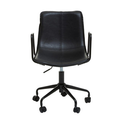 Black Leather Effect Home Office Chair | Branson
