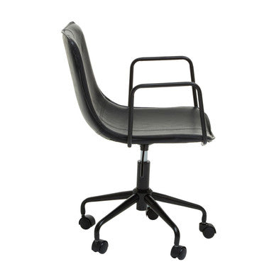Black Leather Effect Home Office Chair | Branson