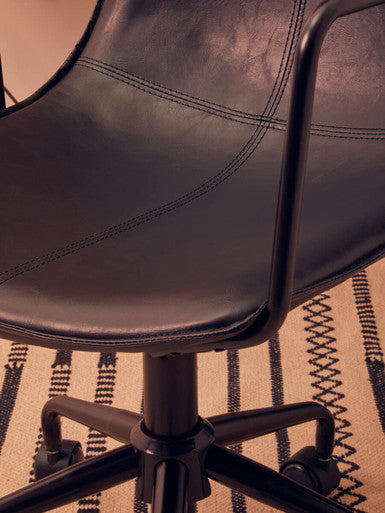Black Leather Effect Home Office Chair | Branson