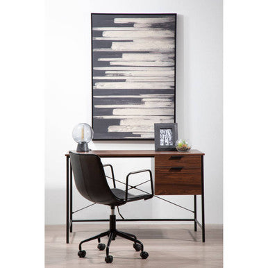Black Leather Effect Home Office Chair | Branson