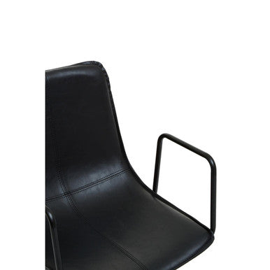 Black Leather Effect Home Office Chair | Branson